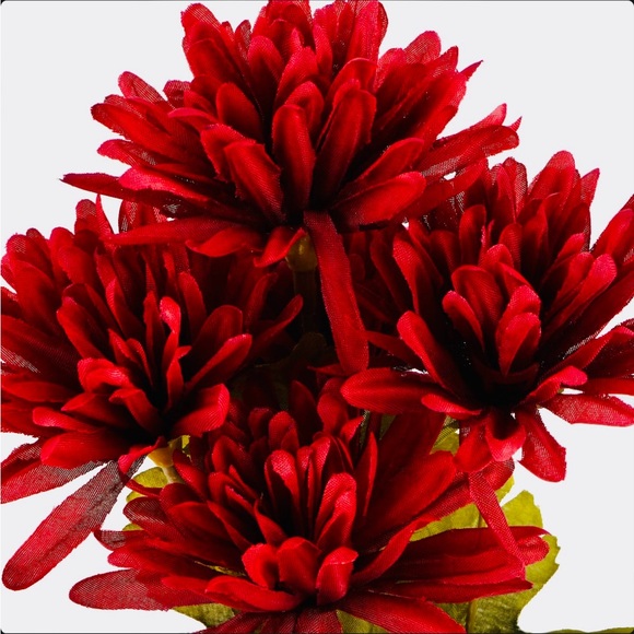 Artificial Fall Autumn Spring Flowers 13" Red Mum Bush by Ashland - Picture 2 of 2